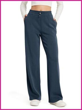 Modal Soft Wide Leg Lounge Pants High Waist Adjustable Shockcord Pockets